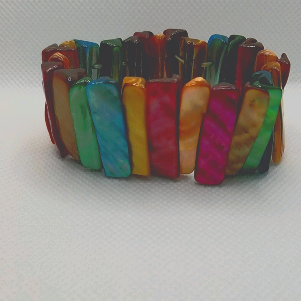 Boho Vintage Abalone Shell stretch bracelet
